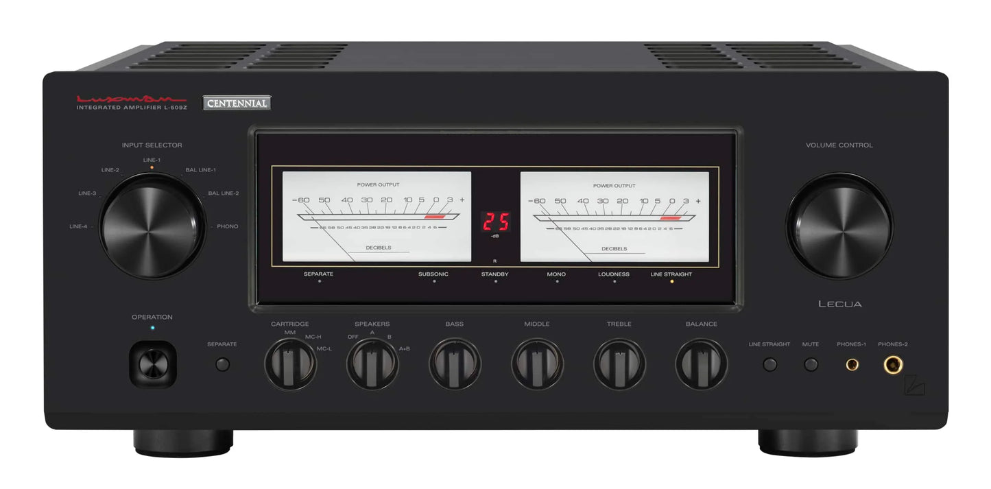 Luxman L-509Z Integrated Amplifier - Black Edition CENTENNIAL 100th Anniversary Limited Edition front view