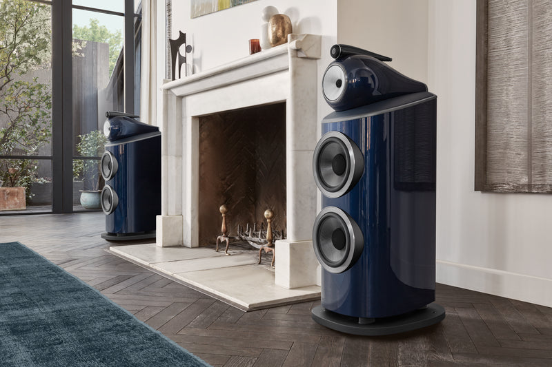 B&W 801D4 signature loud Speakers in Blue gloss