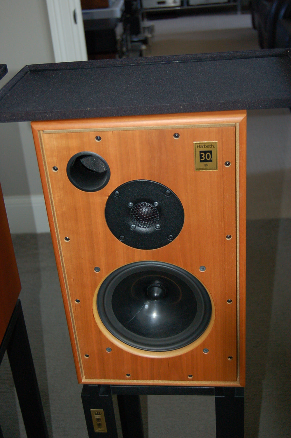 Harbeth 30.1 loudspeakers with matching stands (cherry wood)