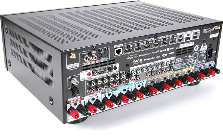 Denon AVR-X3800H 9.4-Channel Network A/V Receiver rear panel alternate view