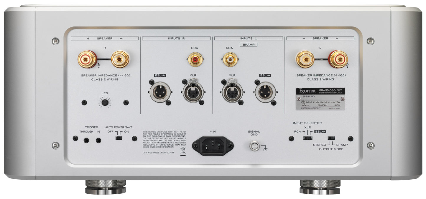 Esoteric Grandioso S1X stereo amplifier- rear view