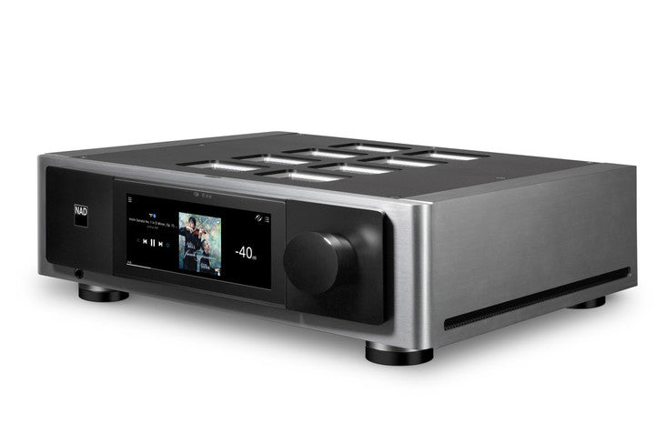 NAD Masters M66 BluOS Streaming DAC Preamplifier angled front view 2
