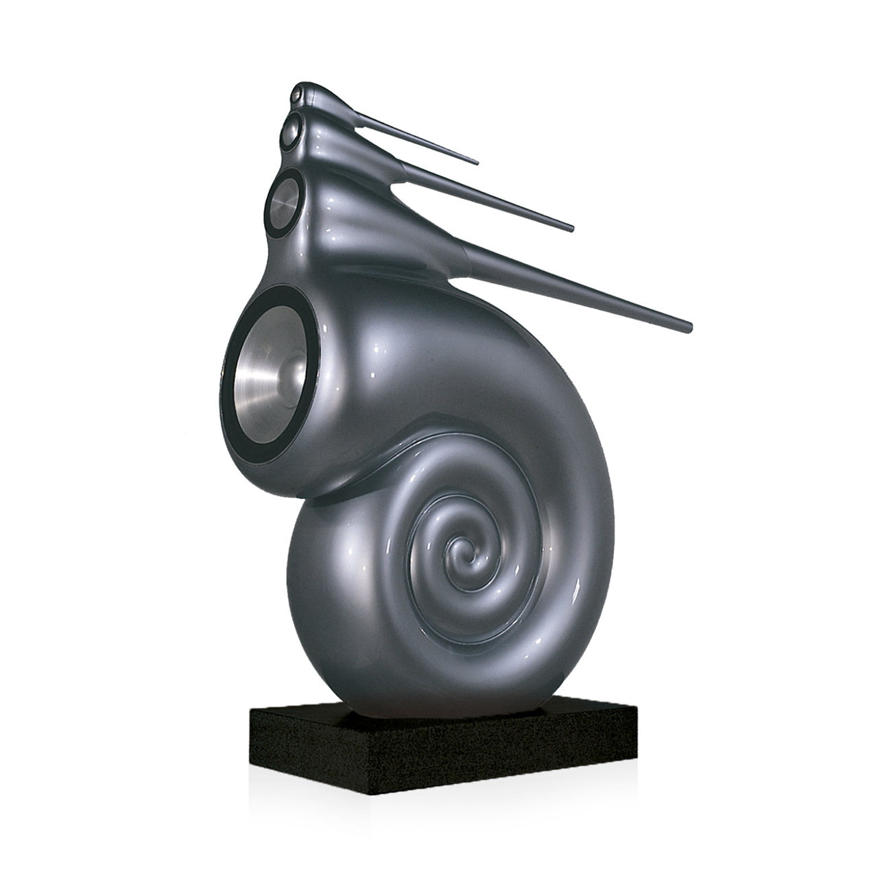Bower and Wilkins Nautilus speaker side silver