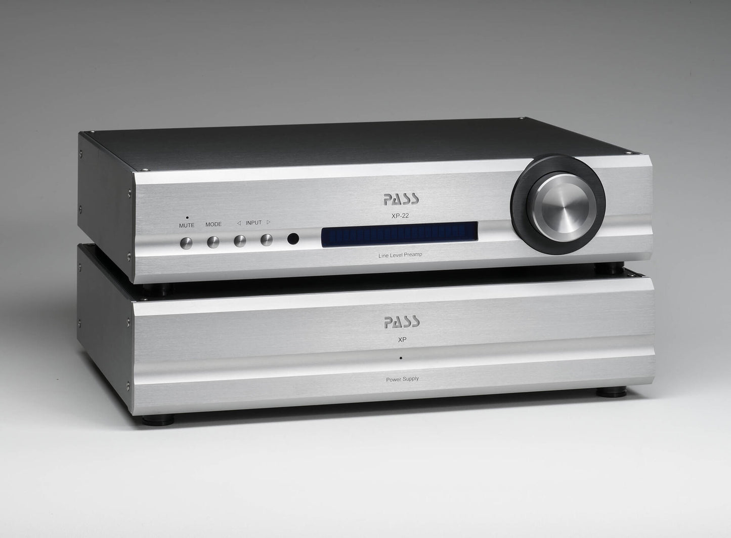 Pass Labs XP-22 preamplifier front view-silver