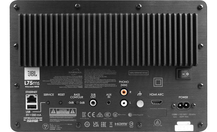JBL L75MS Black Edition Integrated Music System rear view