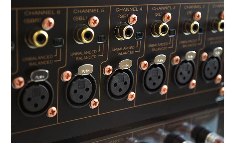 Marantz MM8077 rear view close-up of inputs