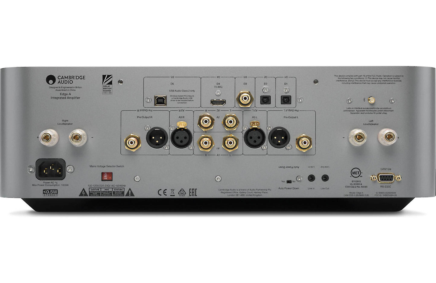 Cambridge Audio Edge A Integrated amplifier with built-in DAC and Bluetooth