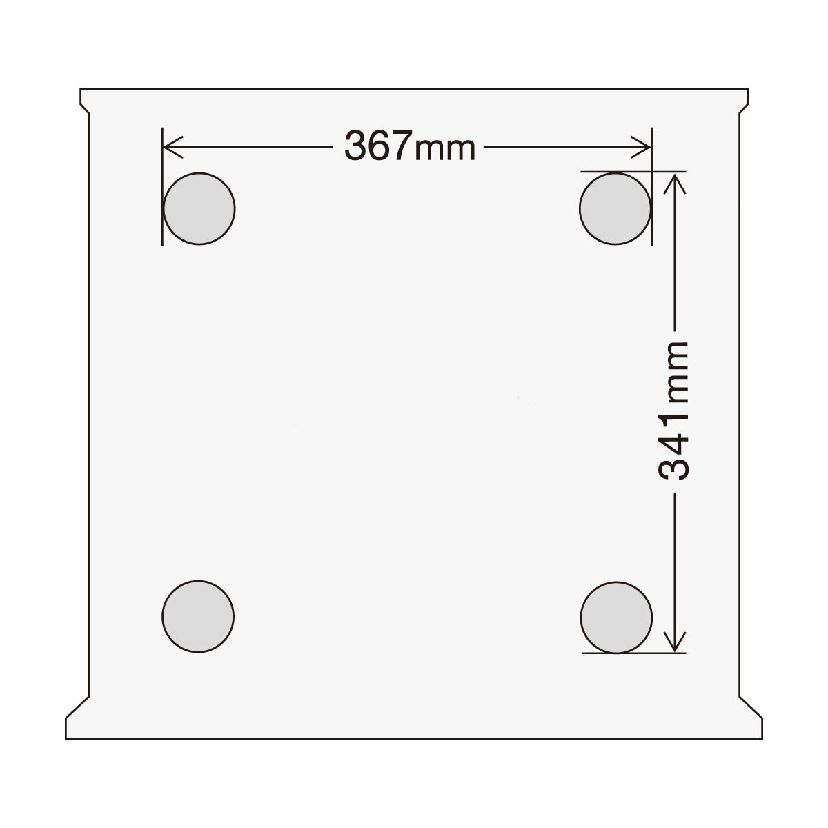 Luxman L-100 CENTENNIAL Integrated Amplifier bottom drawing with measurements