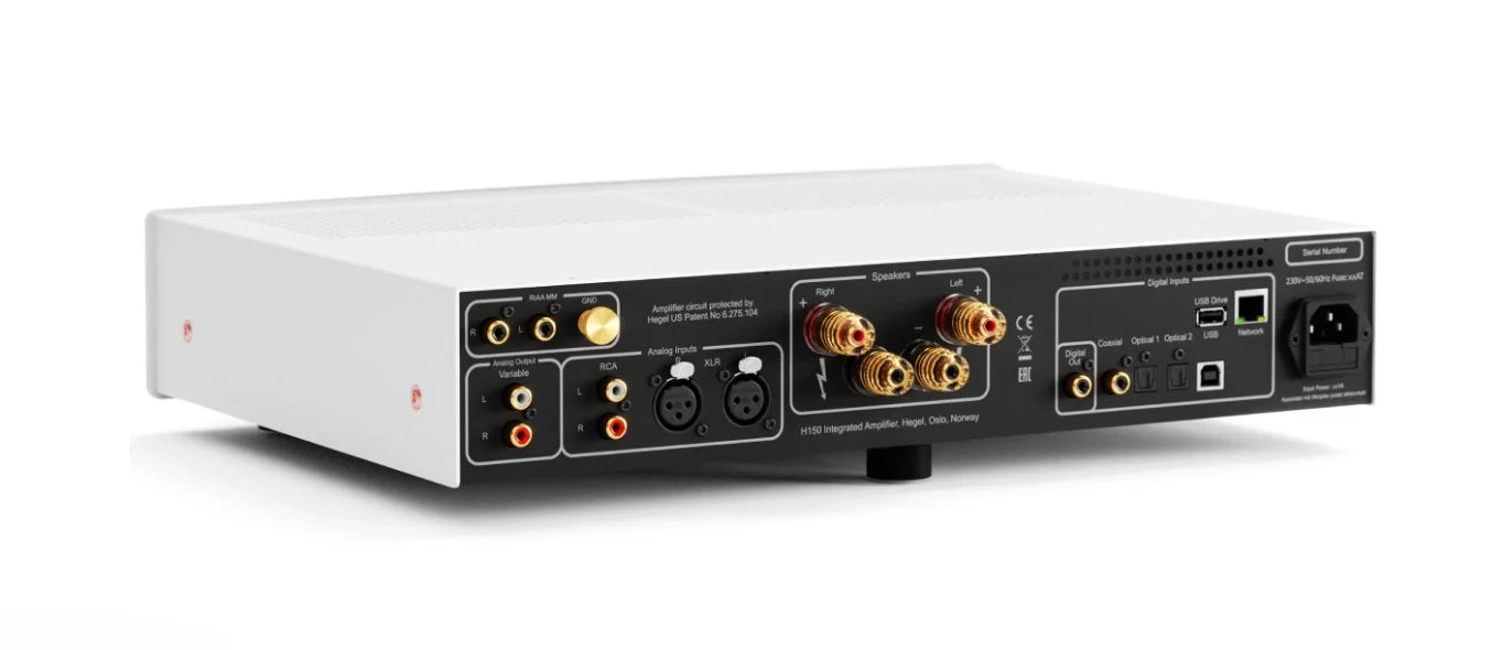 Hegel H150 Streaming Amplifier rear view-white