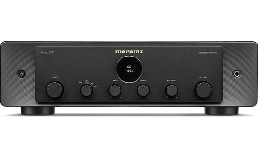 The Marantz Model 30 is a music lover's dream. Featuring a dedicated high-grade RCA terminal for connecting a CD player and a separate phono input section that can handle turntables with moving magnet or moving coil cartridges. It delivers 100 watts per channel into an 8-ohm load, and it's 4-ohm stable.