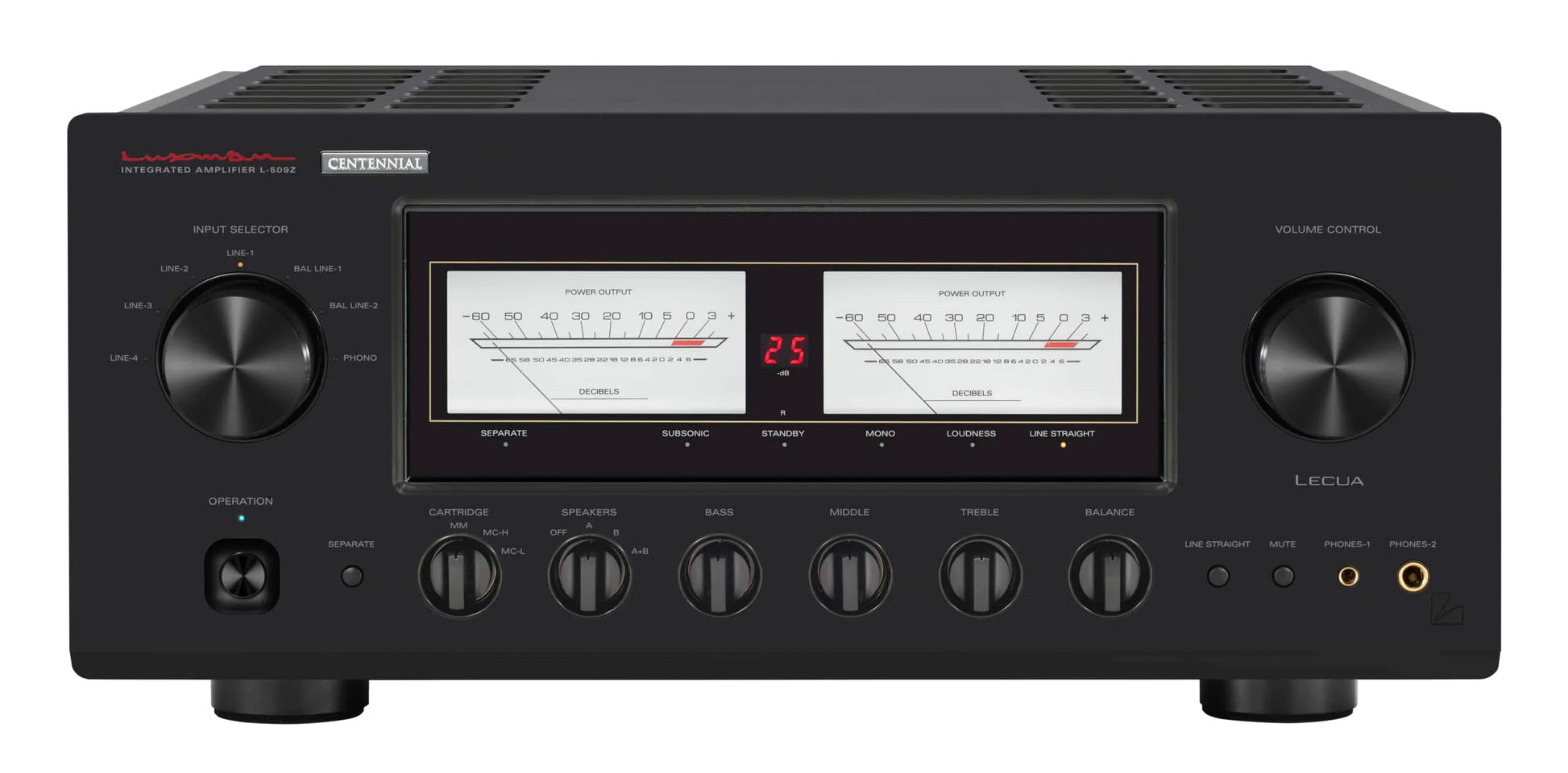 Luxman L-509Z Integrated Amplifier - Black Edition CENTENNIAL 100th Anniversary Limited Edition front view
