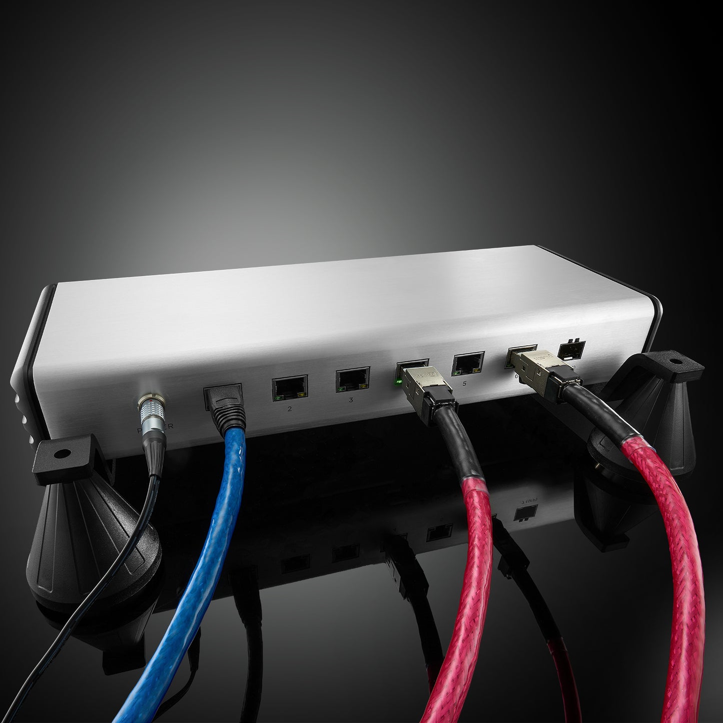 Nordost QNET-7 Audiophile Switch rear view with cables
