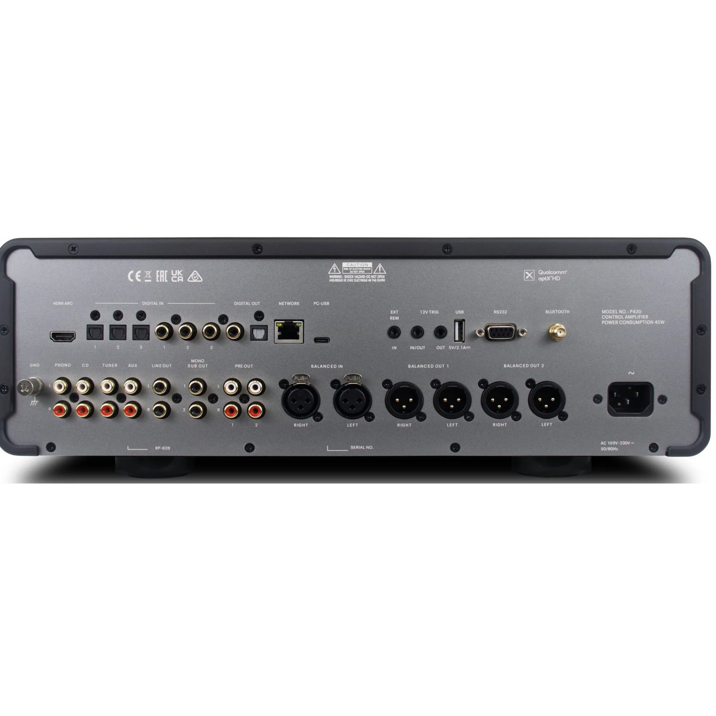 Rotel Michi P430 Stereo Preamplifier rear view