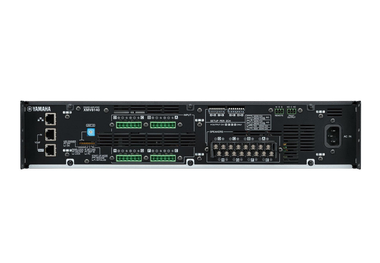 Specifically designed to complement sound systems in commercial installations, the XMV Series from Yamaha is a family of 8 multi-channel amplifier models that boast a variety of output power capabilities, flexible inputs and outputs, and support for both high- and low-impedance connectivity.