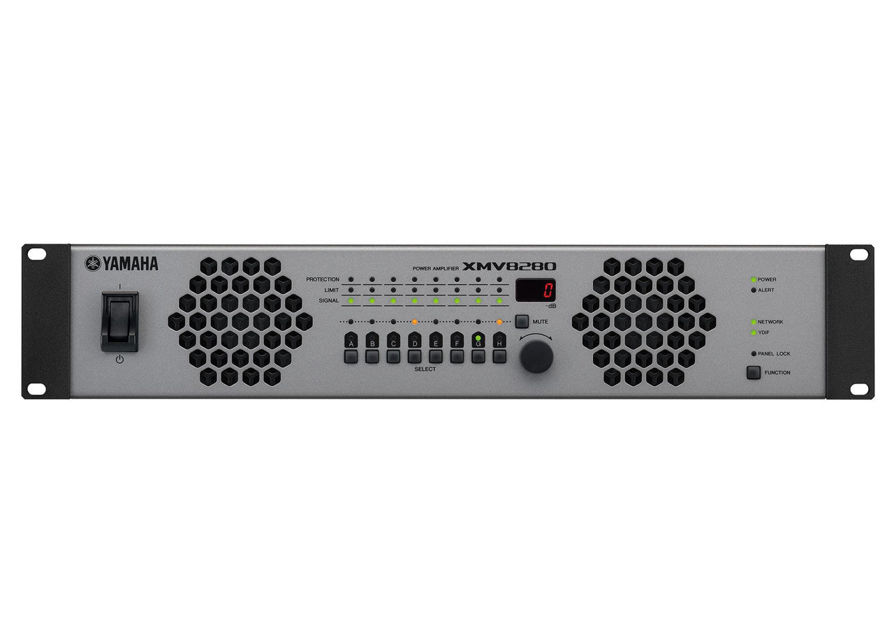 Yamaha's XMV8280 is a powerhouse 8-channel amplifier designed specifically for commercial installation sound systems, offering unparalleled Class-D efficiency.