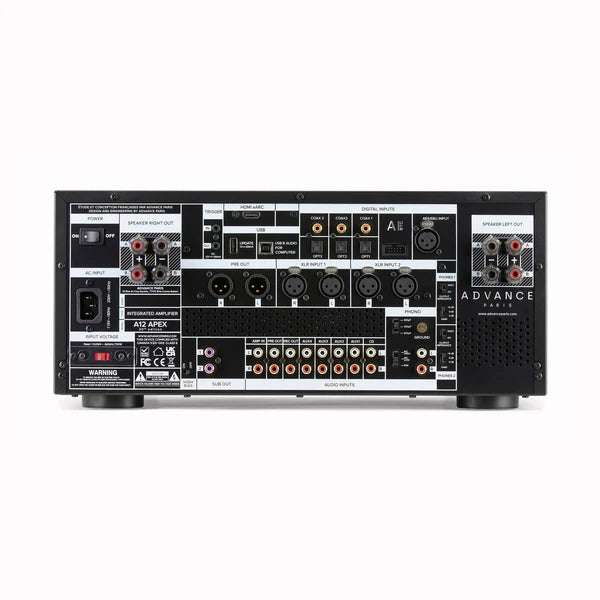 Advance Paris A12 APEX Integrated Amplifier rear view