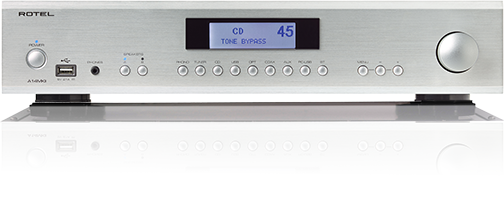Rotel A14MKII Integrated Amplifier front view-silver