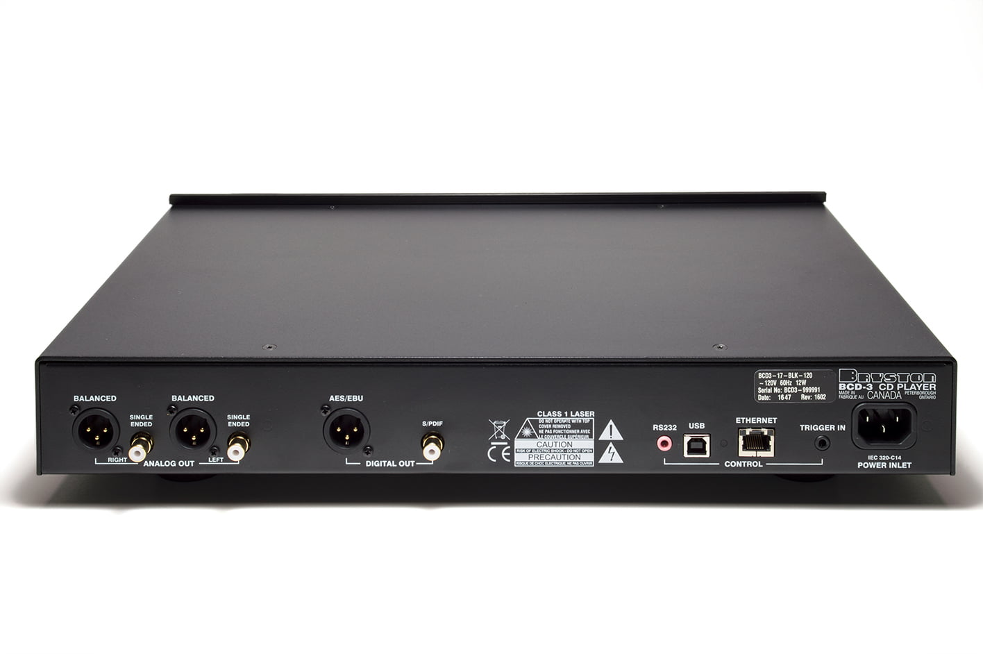 BCD-3 CD Player black rear view