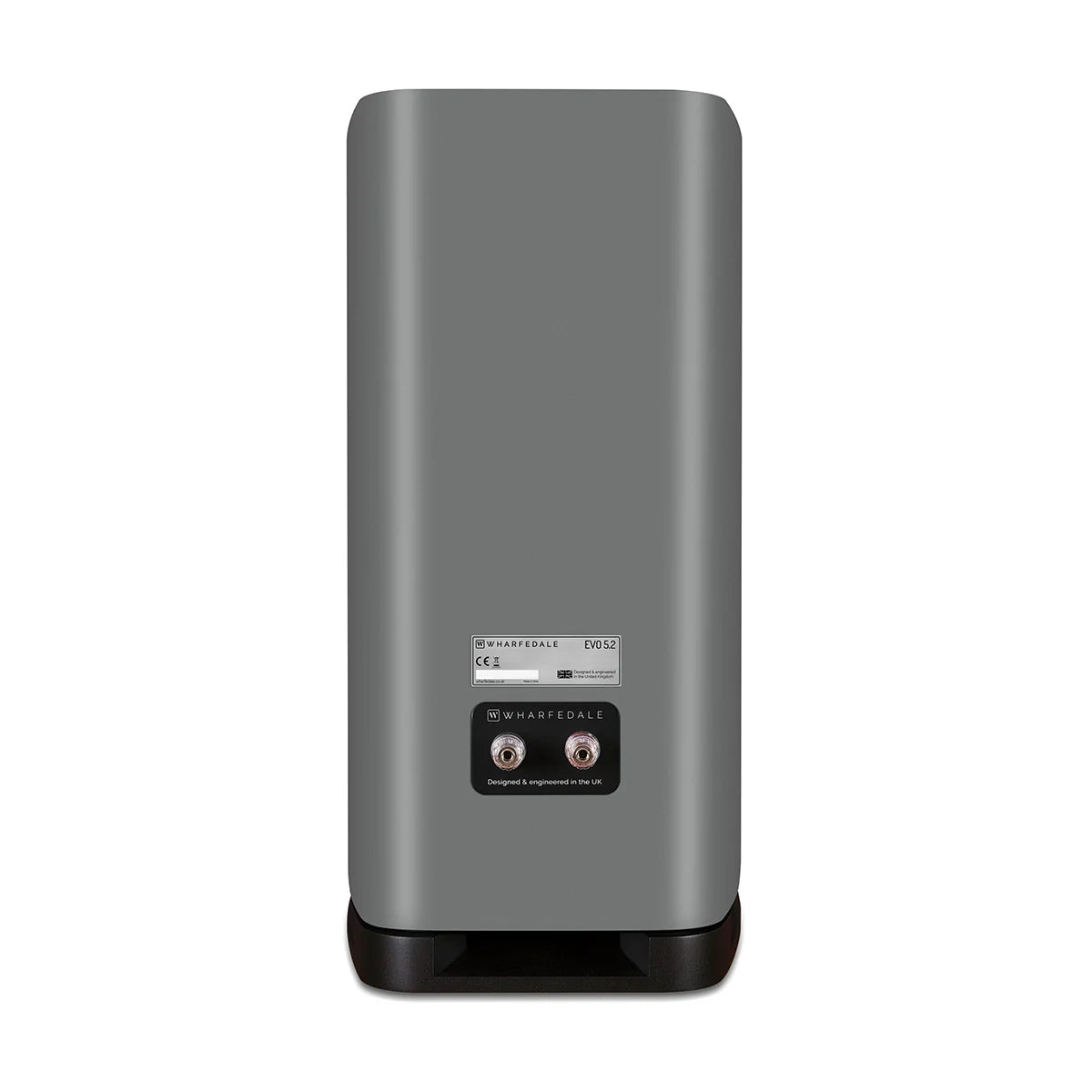 Gray electronic device with brand logo on a white background