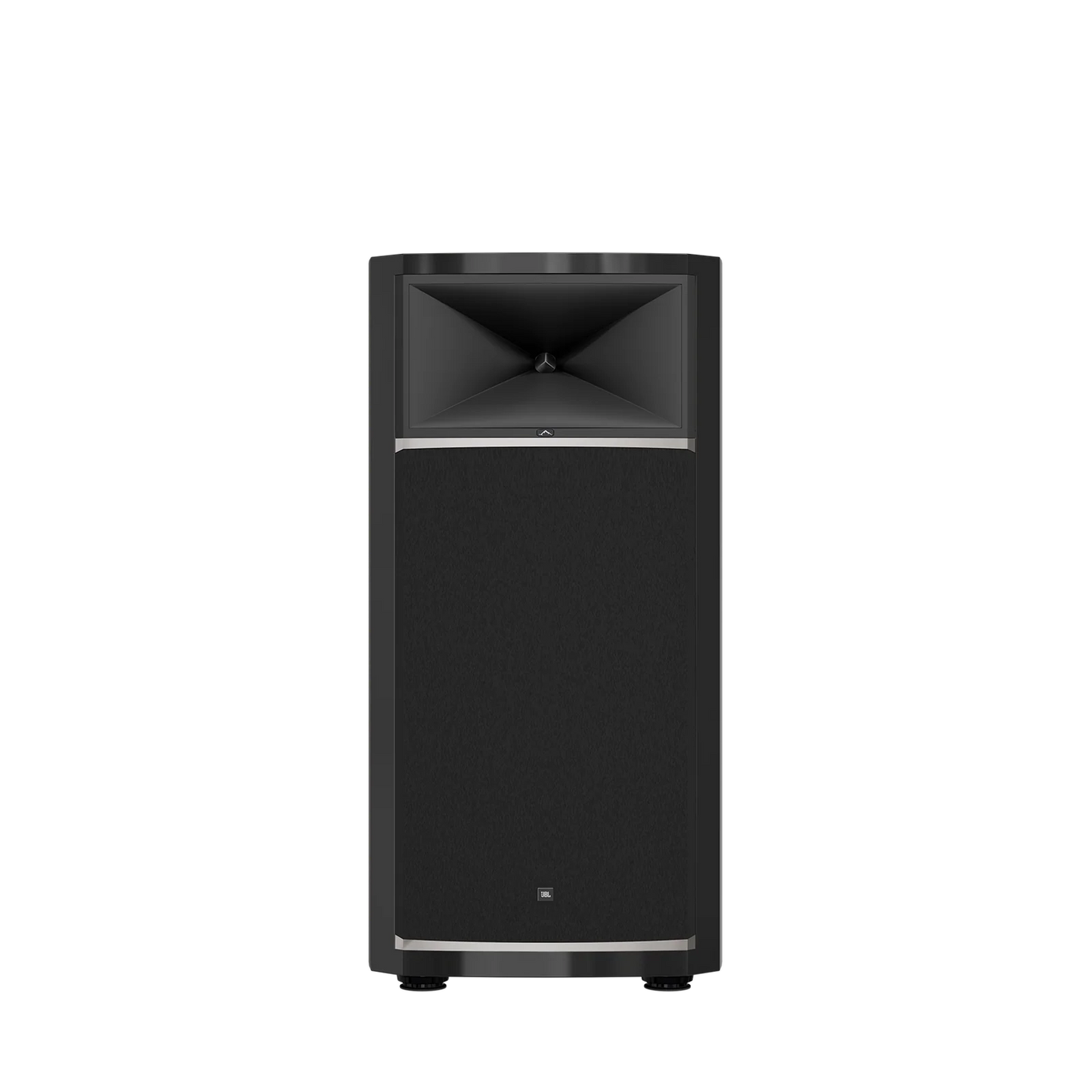 JBL Summit K2 3-Way 15 Inch Reference Floorstanding Speaker Black High Gloss- front view with grille