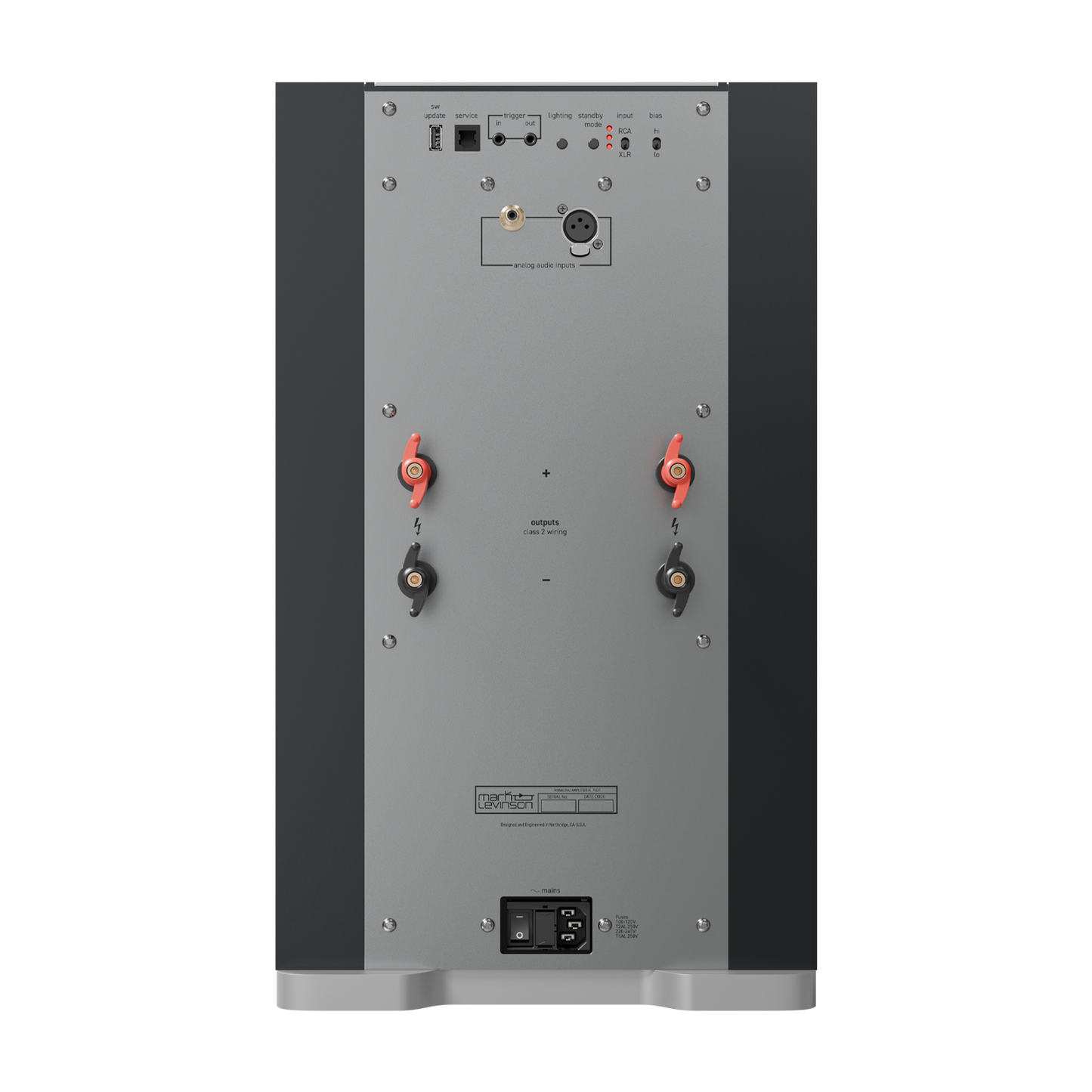 Mark Levinson No 631 monoblock amplifier rear view
