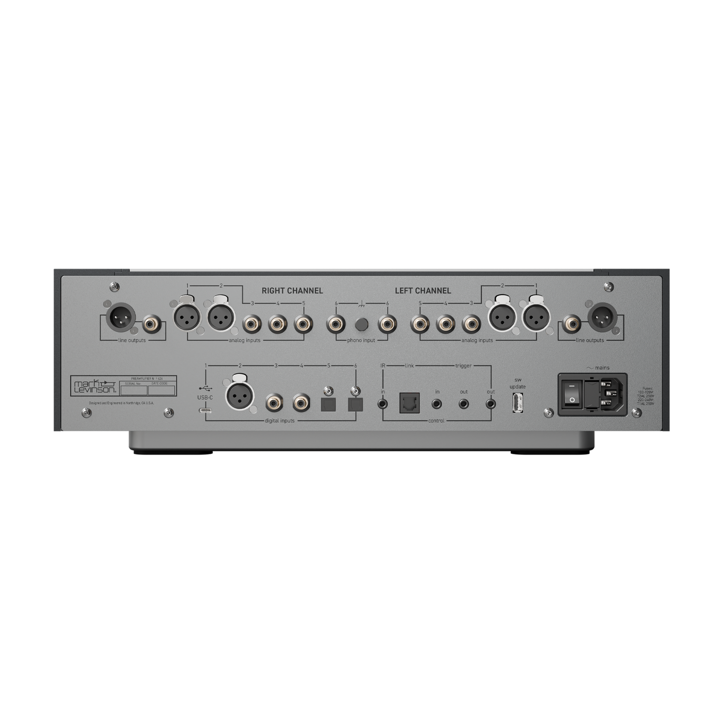 Mark Levinson No 626  preamplifier rear view