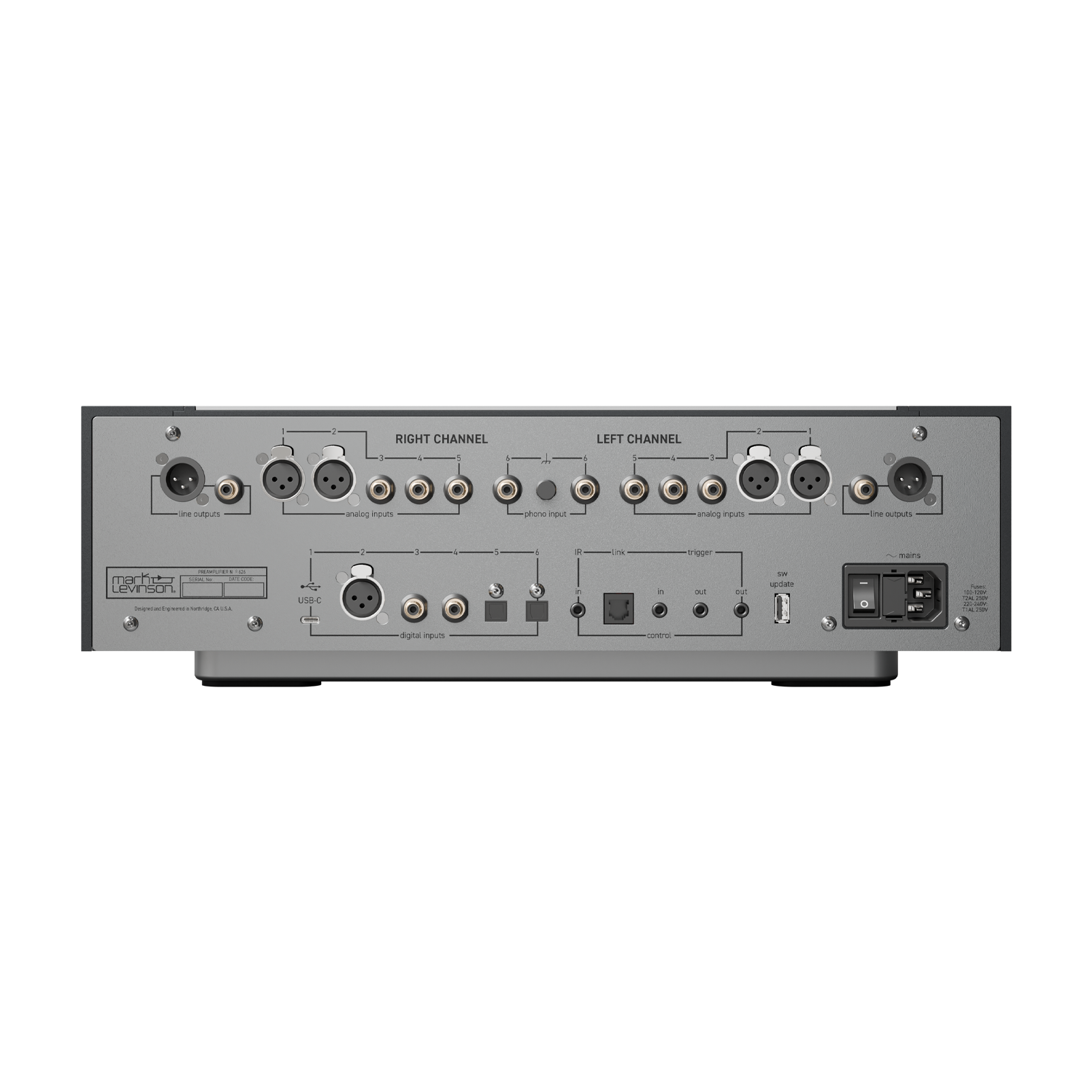 Mark Levinson No 626  preamplifier rear view