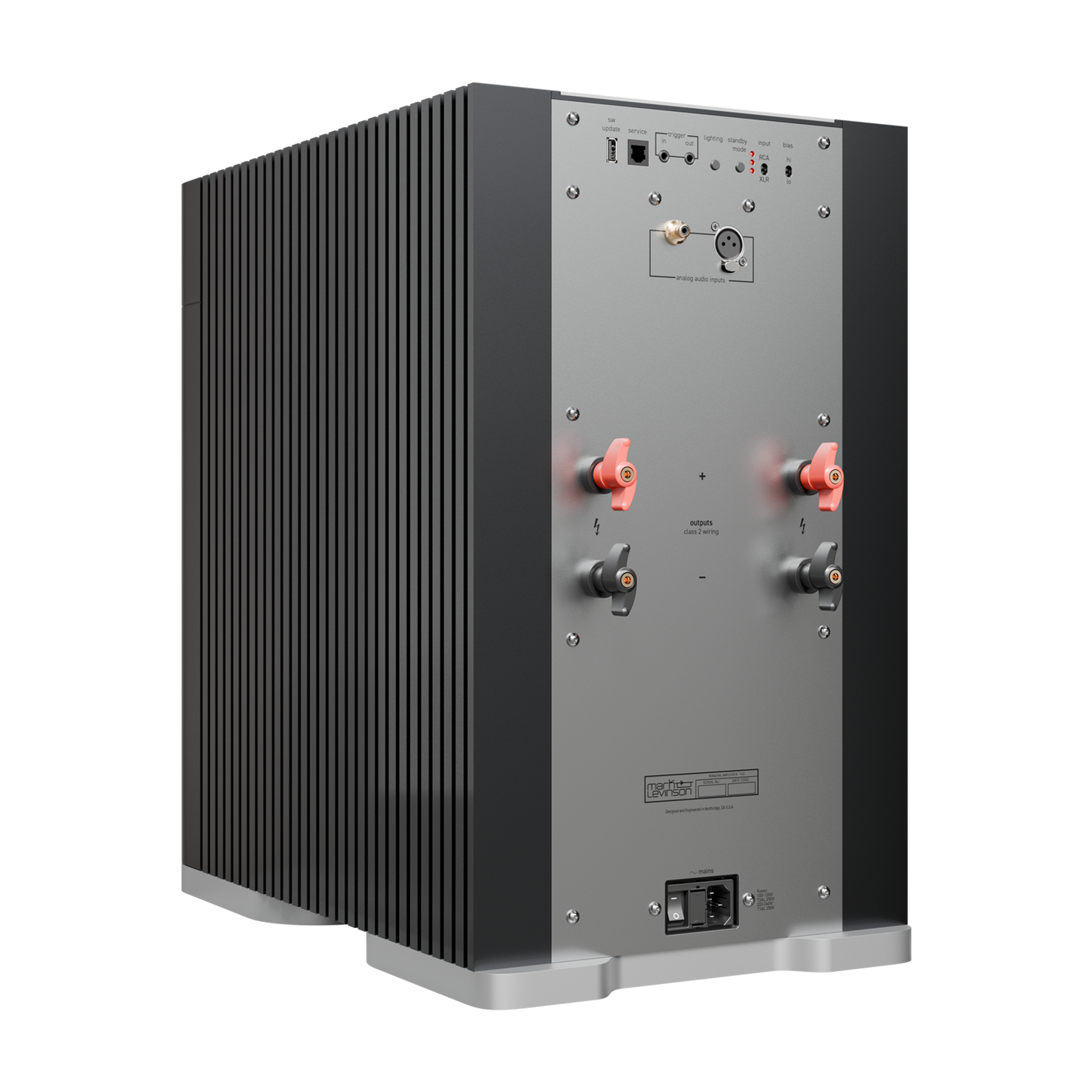 Mark Levinson No 631 monoblock amplifier angled rear view