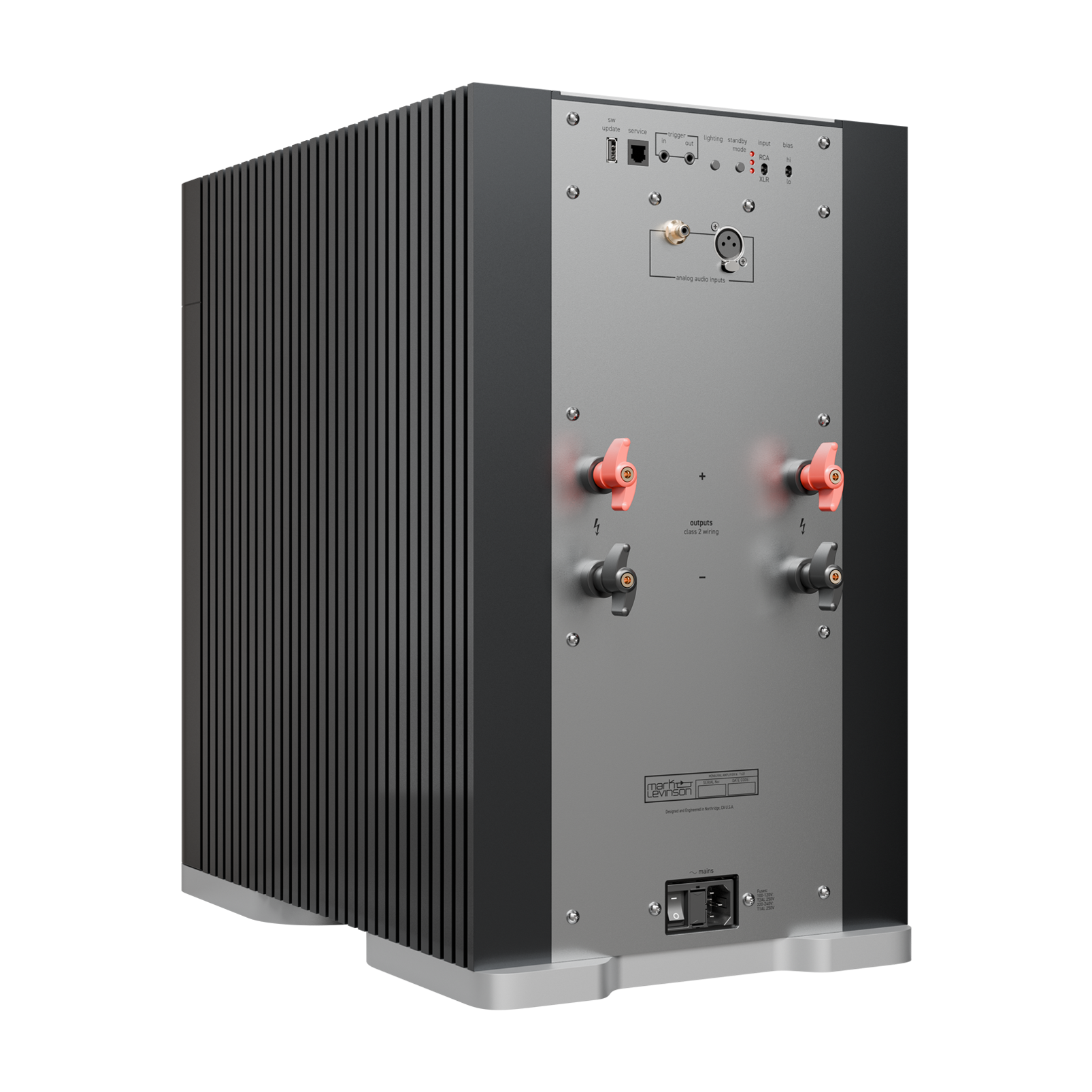 Mark Levinson No 631 monoblock amplifier angled rear view