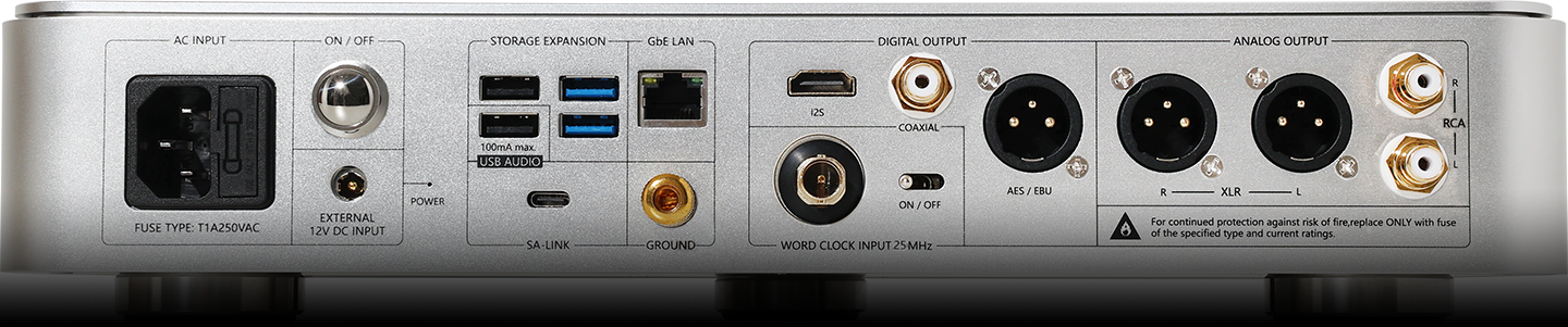 Silent Angel Munich MU Network Streaming Music Player and DAC silver rear view