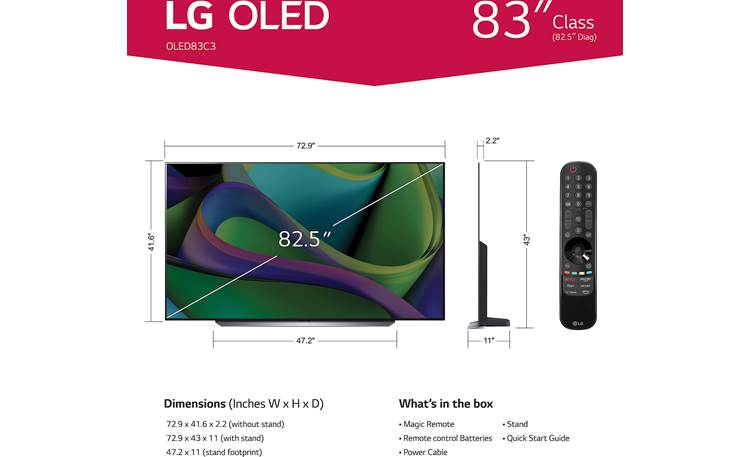 LG OLED evo C3 83 inch 4K Smart TV 2023