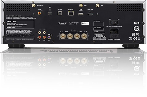 Rotel RAS-5000 integrated streaming amplifier rear view
