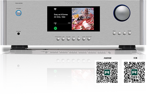 Rotel RAS-5000 integrated streaming amplifier front view-silver