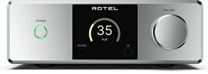 Rotel DX-5 Desktop integrated amplifier front view-silver