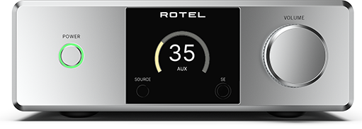 Rotel DX-5 Desktop integrated amplifier front view-silver