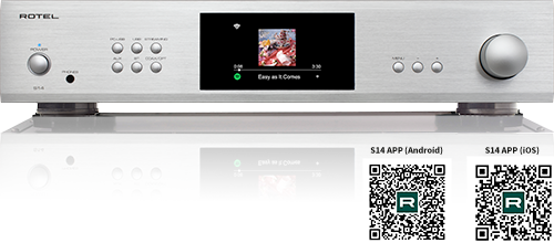 Rotel S14 Integrated Network Streamer front view-silver