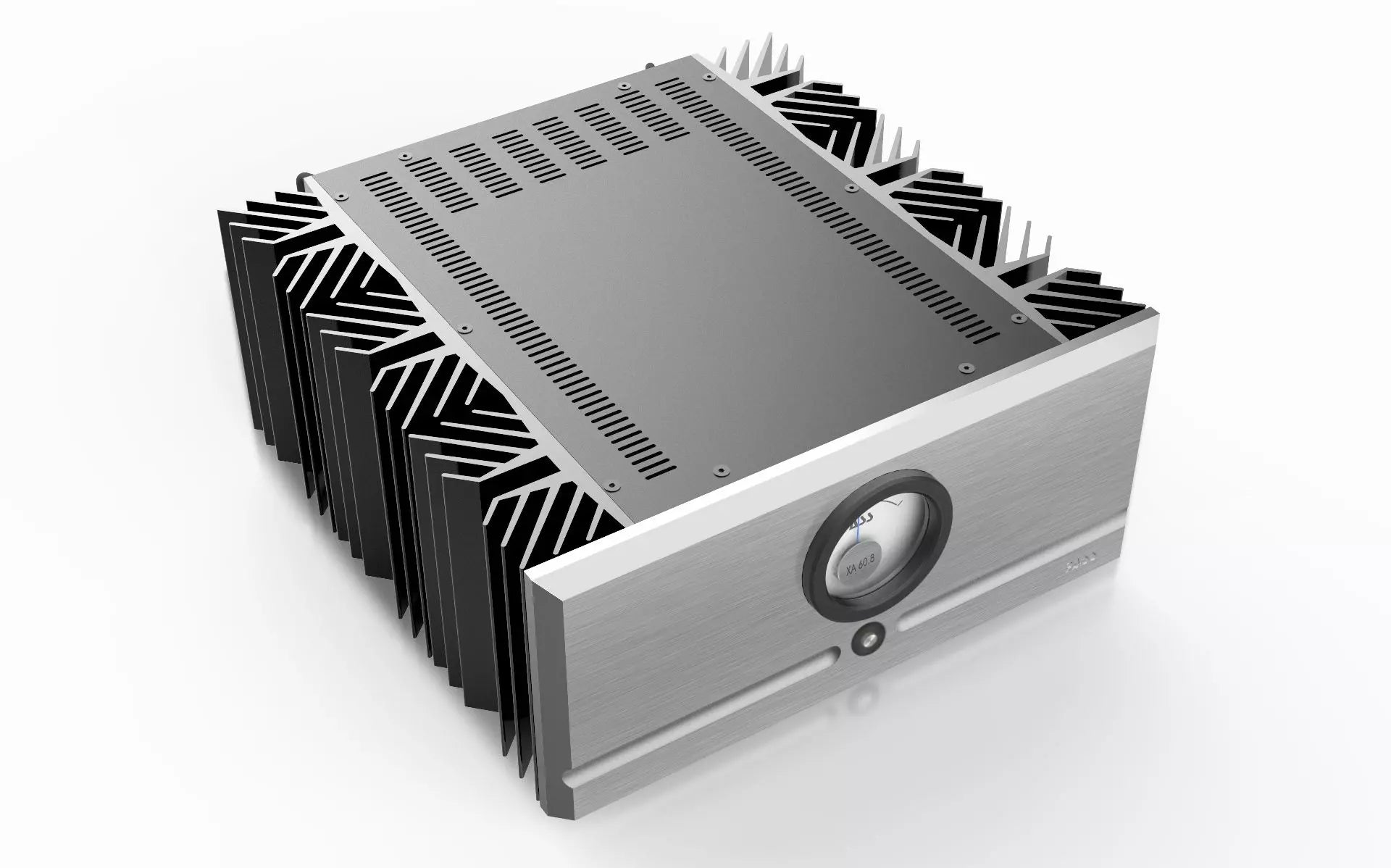 Pass Labs XA60.8 silver angled front view