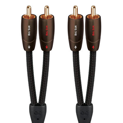 AudioQuest's Big Sur cables feature Perfect-Surface Copper+ (PSC+)conductors and gold-plated pure "Purple-Copper" RCA plugs for a marked sonic improvement