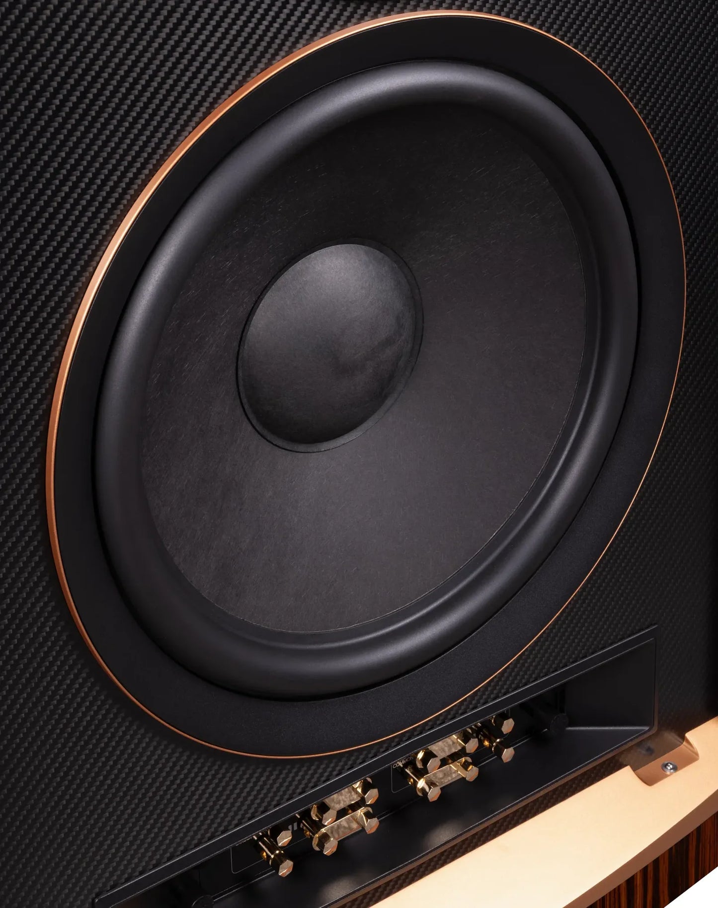 JBL Summit K2 3-Way 15 Inch Reference Floorstanding Speaker Ebony High Gloss- bass driver close-up