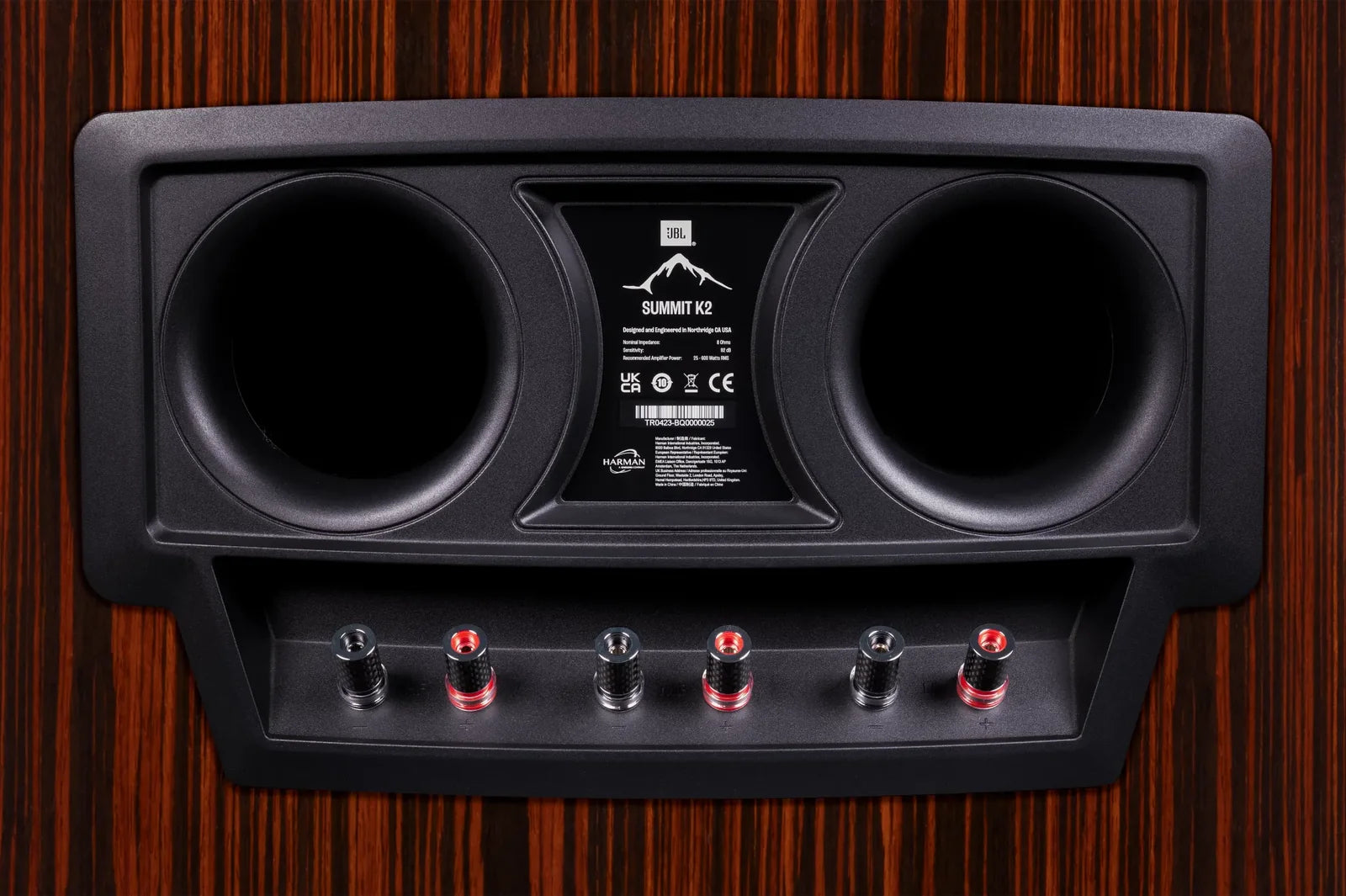 JBL Summit K2 3-Way 15 Inch Reference Floorstanding Speaker Ebony High Gloss- rear port close-up