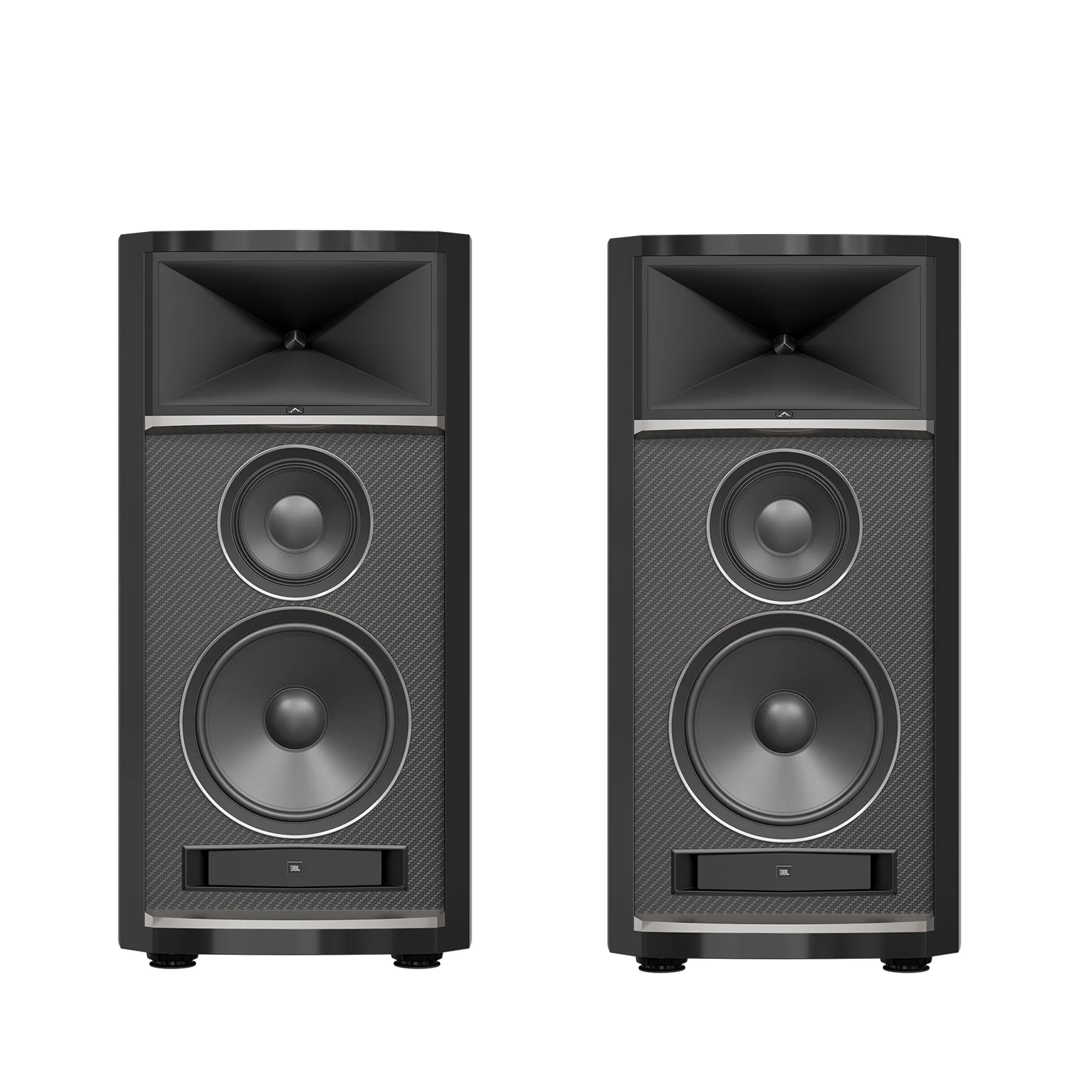 JBL Summit K2 3-Way 15 Inch Reference Floorstanding Speaker Black High Gloss-front view
