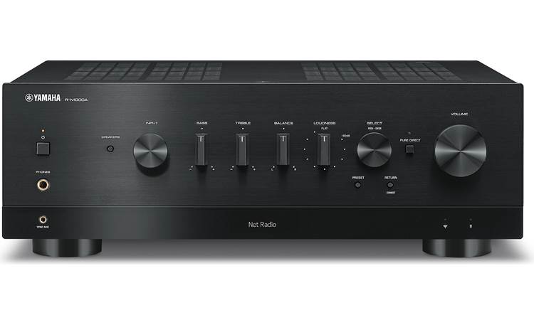 The R-N1000A features a double-bottom chassis and vibration-resistant feet to minimize resonance. A high-end ESS SABRE DAC handles your digital music sources, and the receiver has a Class AB amplifier circuit designed around a custom power transformer and high-quality block capacitors. If you prefer your music as close to the original recording as possible, Pure Direct mode bypasses the receiver's tone controls. Plus, source selection, radio station frequency, and more is displayed by a high-contrast OLED d