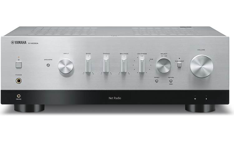 Not everyone is into surround sound or has the room for all those speakers, and that's okay! The Yamaha R-N1000A lets you connect your music sources as well as your TV and enjoy crystal-clear, high-fidelity stereo sound.

This receiver offers an impressive number of wired and wireless options for connecting to your favorite sources (including vinyl), and it has a built-in AM/FM tuner for listening to your favorite radio stations.