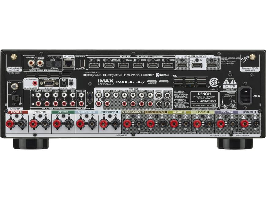 Denon AVR-X3900H rear view