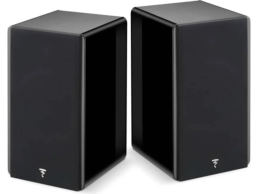 Focal Omada N1 2-Way Bookshelf Loudspeaker with grilles on front view