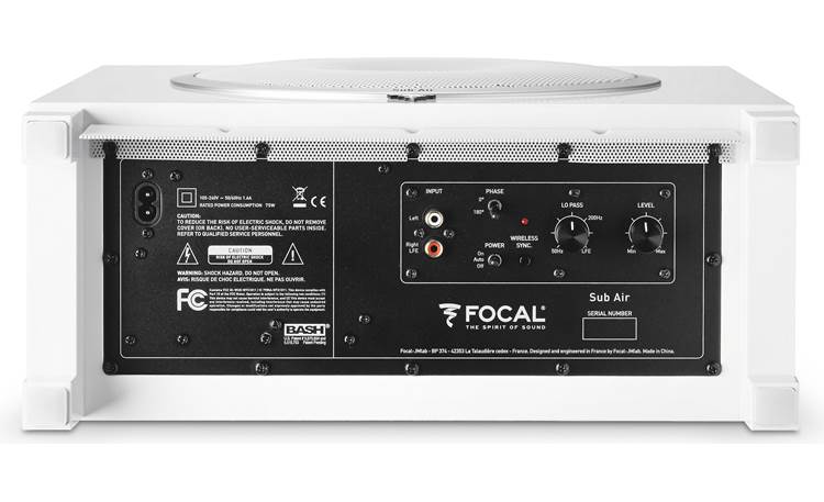 Focal Sub Air Shallow, wall-mountable wireless subwoofer -rear view