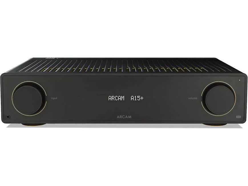 Arcam A15+ Stereo integrated amplifier with built-in DAC, Bluetooth®, Auracast, and HDMI-front view