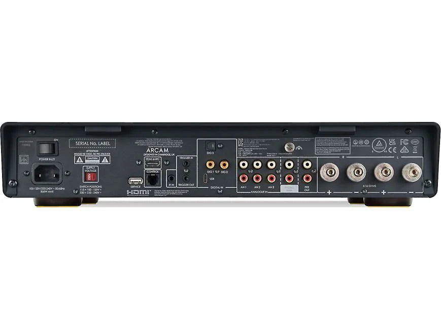 Arcam A25+ Stereo integrated amplifier with built-in DAC, Bluetooth®, Auracast, and HDMI-rear view