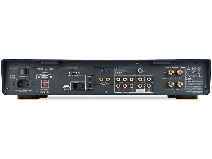 Arcam A5+ Stereo integrated amplifier with built-in DAC, Bluetooth®, and Auracast-rear view