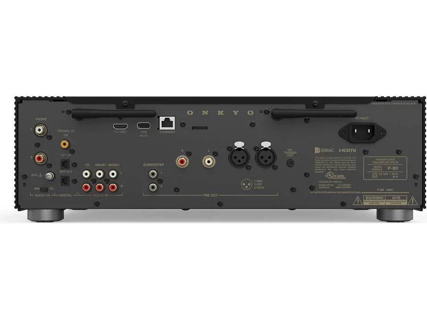 Onkyo Icon P-80 2-Channel Network Preamplifier rear view